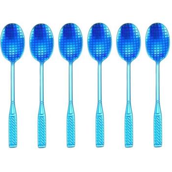 6 Pcs Stainless Steel Spoons in Tennis Racket Shape