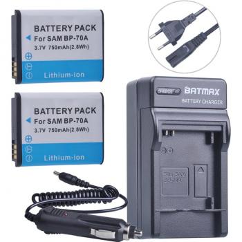 Samsung BP-70A Dual Battery and Charger Set for ST95 ST100 SL50 SL600 WB30F WB35F