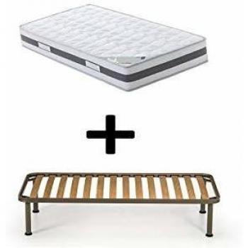 Pack Nuit Royale 70x190 + Sommier + Pieds + Oreiller + Protège – 23 cm – Ferme