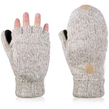 CozyBreeze Half-Finger Gloves – A-Beige