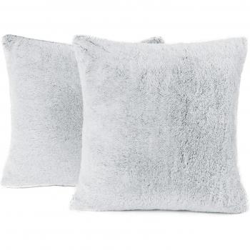 Set of 2 Cushion Covers with Navy Teddy Marl Pattern