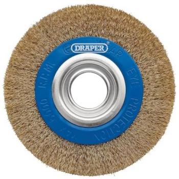 Draper BENCH GRINDER WIRE WHEEL 150MM 08066 Brassed Steel Wire Brush
