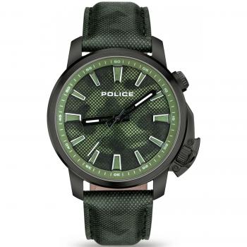 Police Quarzuhr Police Herren Analog Quarz Uhr mit Leder Armband PEWJD2202701
