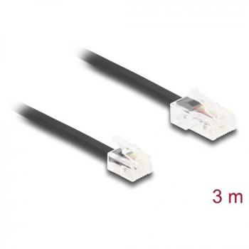Delock Telefonkabel RJ45 Stecker zu RJ11 Stecker schwarz 3 m