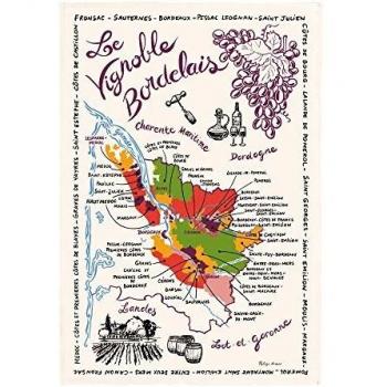 TORCHONS & BOUCHONS-French Le Vignoble carte-Plaque de cuisine en coton