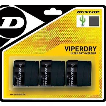 DUNLOP Viperdry Schwarz: 12‑Pack Blister-Overgrips