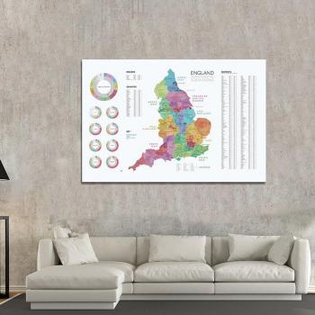 Gran mapa decorativo de Inglaterra 150*100cm