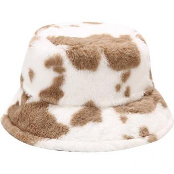 Bonnet en peluche à motif vache pour l'automne