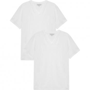 Pack 2 camisetas elásticas cuello pico blanco