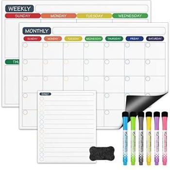 Fridge Magnetic Calendar Set with Markers