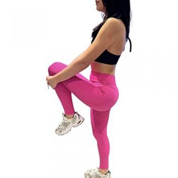 Medium Zelal Fuchsia Ribbed Leggings for Women