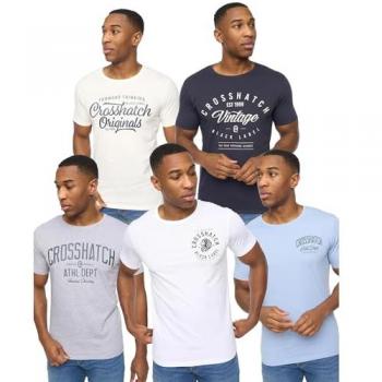 SchoolVibe Crosshatch 5-Pack T-Shirts in Kleurmix