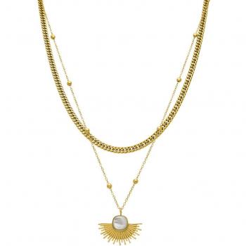 Collar Sycu Oro Amarillo 18K con Perla Negra