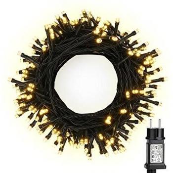 Luci Natalizie 200 LED BrizLabs, Cavo Verde, 8 Modalità, Esterni