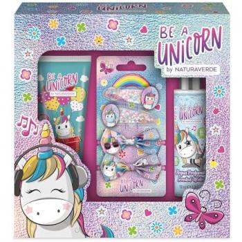 Cofanetto Regalo BE A UNICORN con Bagnoschiuma 100 ml, Acqua Profumata 100 ml e Mollettine