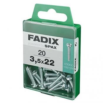 Caja de 20 tornillos rosca chapa cabeza redonda 3,5x22mm Fadix