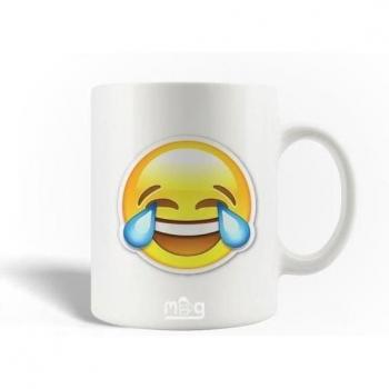 Mug de Cerámica Emoji Risa 30cl Blanco