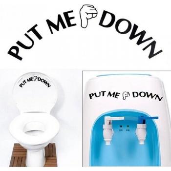 Autocollant de siège de toilette Mets-moi en bas