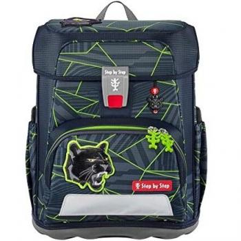 Step by Step Schulranzen-Set Cloud „Dark Cat Chiko“ 5-teilig, höhenverstellbar mit Hüftgurt, für