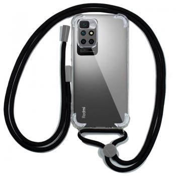 Funda de Protección con Cordón Negro para Xiaomi Redmi 10