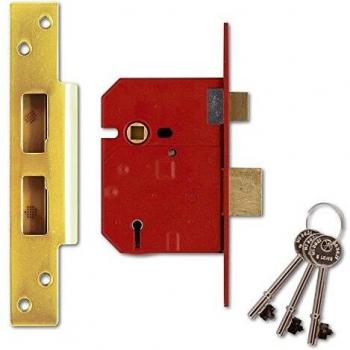 Union 2234E 5 Lever BS Mortice Sashlock Plated Brass Finish 67mm 2.5 in Visi UNN