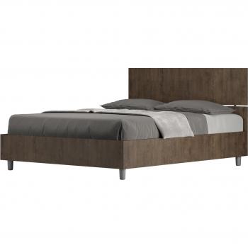 Letto matrimoniale francese contenitore 140x200 testata dritta noce Demas