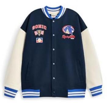 Vintage Sonic Varsity Jacket for Boys (Blue)