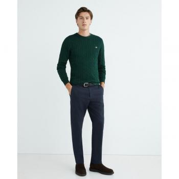 Jersey de hombre de algodón verde con diseño de ocho