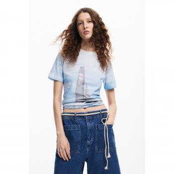Baumwoll-T-Shirt American Magic Segelboot in Blau (S) – Desigual