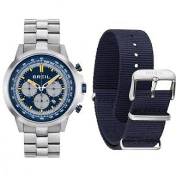 Breil X. Large Pro – Montre Chrono Homme, Argenté Acier, Étanchéité 10 ATM – TW1920
