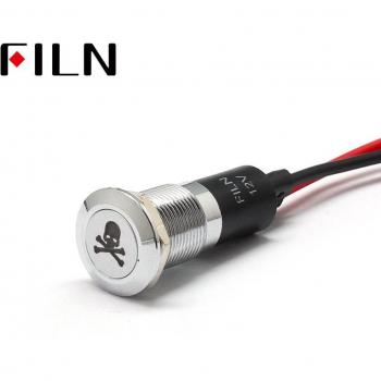 FILN 12mm Skull LED Light with 20cm Cable