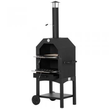 Horno de Pizza Exterior Negro Outsunny