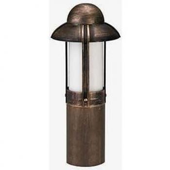 Brown Brass Bollard Light Fixture, 1x75W