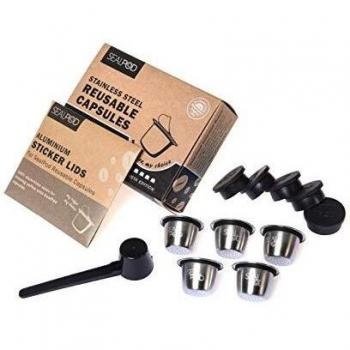 SealPod Refillable Nespresso Pod Capsules for Original Series Machines, Barista Pack: 5 Pods & 120 Fresh Covers
