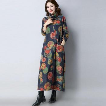 Anself Frauen Kleid mit seitlichen Taschen und Rollkragen