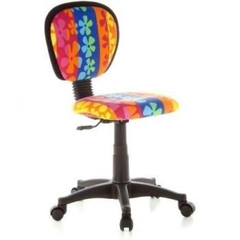 HJH Office 670160 Kiddy Top Kinderschreibtischstuhl – Blumen‑Stoff bunt