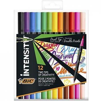 Bic Malstifte, Fasermalstift Dual Tip, 12 Farben