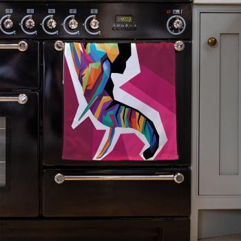 Bright Elephant Head Art Towel (Pink)