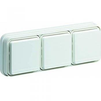 Prise Hager Cubyko 16A triple horizontale IP55