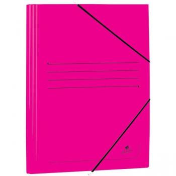 Cartella porta carte formato A5 con alette in cartone patinato, colore rosa