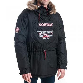 ALPHADVENTURE Noreg Chaqueta Acolchada Negra para Hombre
