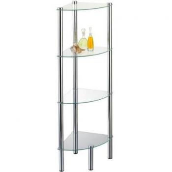 Axentia Eckregal Stand-Eckregal Solanio, 4 Glasböden 282134, 1-tlg