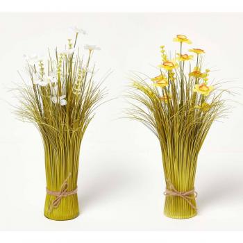 White and Yellow Daffodil Faux Flower Arrangement