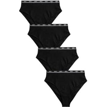 Next Schwarze Logo-Höschen mit hohem Beinausschnitt 4er-Pack
