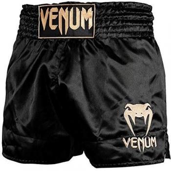 Venum Klassisk Thaibox Shorts, Schwarz und Gold, S
