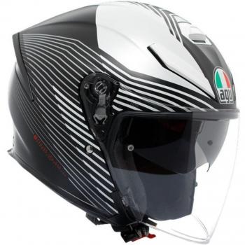 Casco Jet AGV K5 Evo Control Opaco Nero Bianco Rosa Taglia S