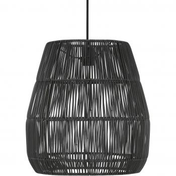 Lampada a sospensione in rattan nero, modello Saigon, Ø 38 cm