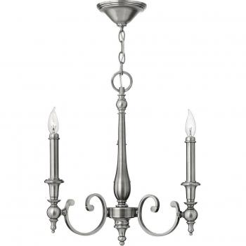 Candelabro de níquel cepillado Yorktown 3 bombillas
