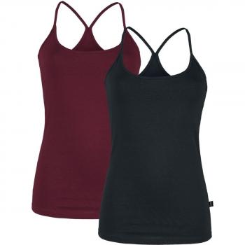 Elegant Black-Bordeaux Top Pair