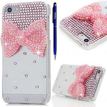 Yokata Premium Transparent Cover für iPhone 5/5S/SE mit 3D-Diamanten